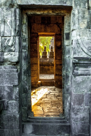 In and out, two doorsの写真素材