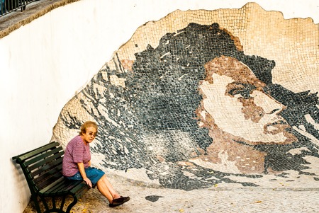 Lisbon, Portugal - Septmember 19, 2016: Streets around Viewpoint de Santa Luzia.のeditorial素材