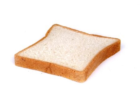 sliced bread isolated on white backgroundの写真素材