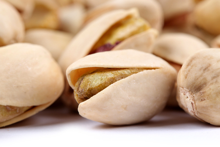 pistachio, pistachio in whiteの写真素材