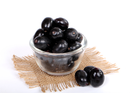 Jambolan plum or jambhul or jamun fruit, Java plum (Syzygium cumini)の写真素材