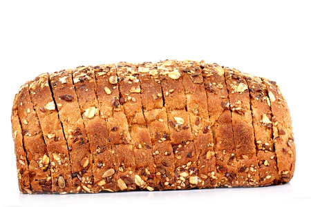 multi grain bread with slicesの写真素材