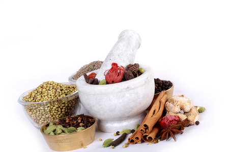 Colorful spices for garam masala indian,ingredients for garam masala , indian spicesの写真素材