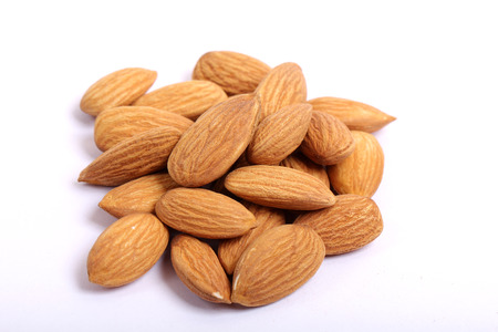 almond cookies on white backgroundの写真素材