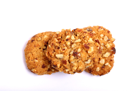 almond cookies on white backgroundの写真素材