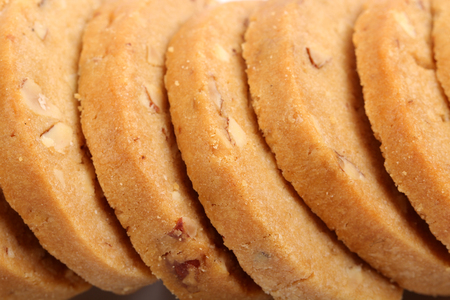 Italian Biscotti in white, almond cookies in whiteの写真素材