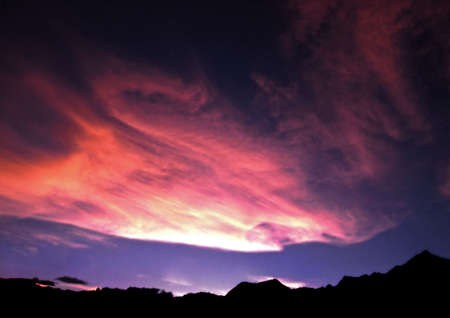 Indian sky with dragon cloud looks so nice.の写真素材