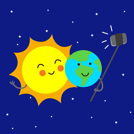 Selfie With the sunのイラスト素材