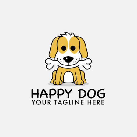 Dog mascot cartoon character logo design for pet storeのイラスト素材