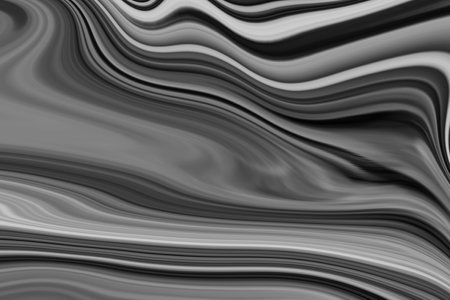 Black and white marble texture background. Liquid pattern with wavy effect. Computer generated graphics.の写真素材