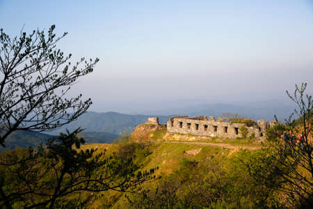 Scenic view on a mountainの写真素材