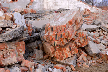 Broken bricks, close-up