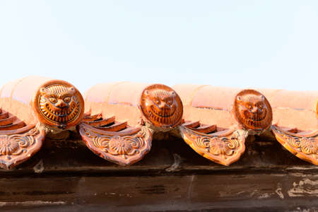 Patterned tiles, close-upの写真素材