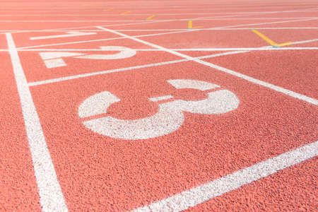 The run track in a stadiumの写真素材