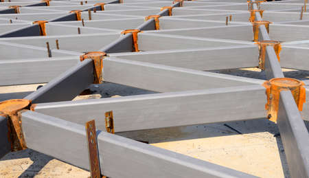 Steel structure in construction site