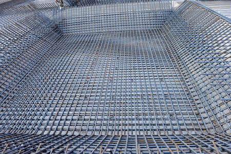 Close-up of reinforced concrete frameの写真素材