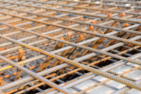 Close-up of reinforced concrete frameの写真素材