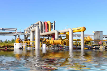 Oil pipe, oil field equipment at workのeditorial素材