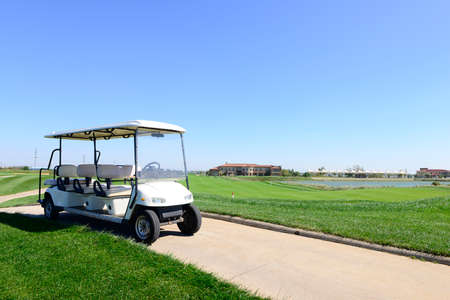 Golf cart in a golf courseのeditorial素材