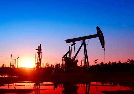 the pumping unit in oilfieldの写真素材