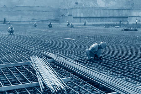 Construction workers on the construction siteのeditorial素材