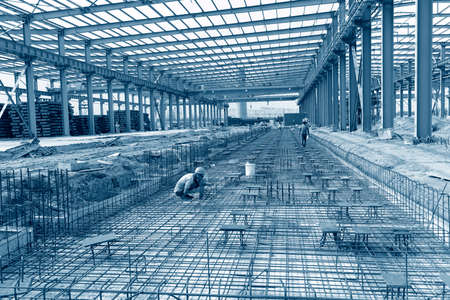 Steel structure workshop is under constructionのeditorial素材