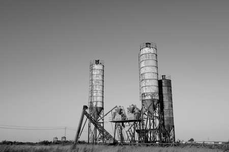 The old cement tank equipmentのeditorial素材