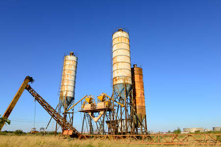 The old cement tank equipmentのeditorial素材
