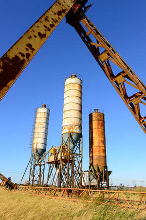 The old cement tank equipmentのeditorial素材