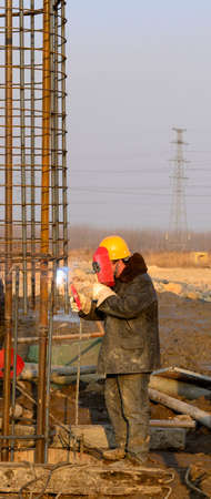 Bridge pile in the construction site
