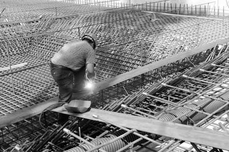 Construction workers work in the construction site