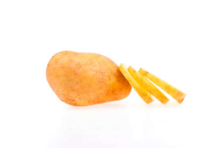 Potato isolated on a white backgroundの写真素材