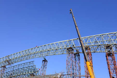 Is the construction of steel structure buildingsの写真素材