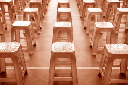 Neat rows of chairs の写真素材
