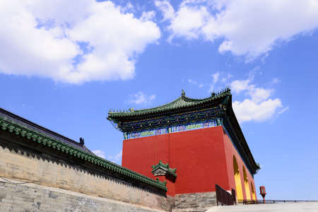 The architecture of the temple of heaven park is in Beijing, China のeditorial素材