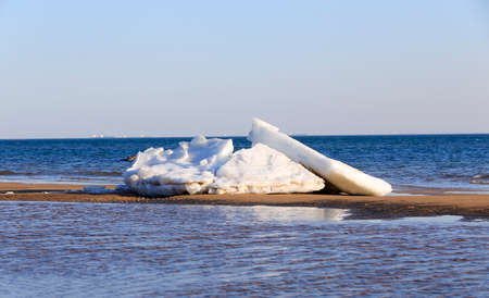 Sea ice on the seashore