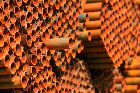a pile of iron pipes