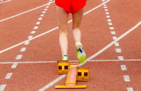 Sports meeting, the athlete sprint startの写真素材