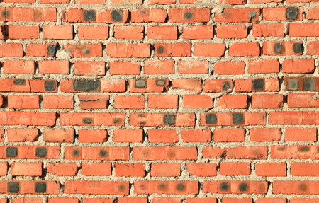 Red brick walls, close-up photosの写真素材