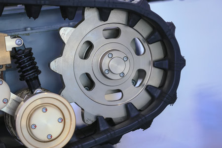 Parts on the machine, close-upの写真素材