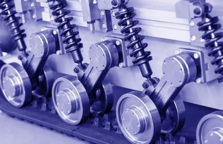 Parts on the machine, close-upの写真素材