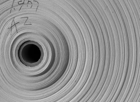 Coiled fibers, close-up photos, in the factoryの写真素材