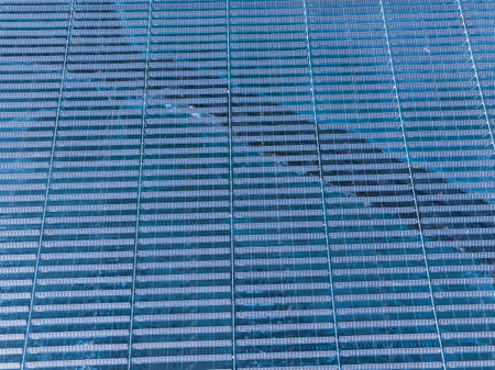 Drones capture large-scale photovoltaic panels on siteの写真素材