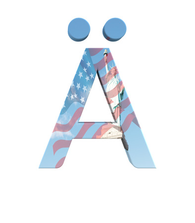 3D rendering Font New York City special character ALT0196の写真素材