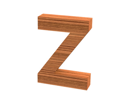 3D rendering Font polished walnut capital Zの写真素材