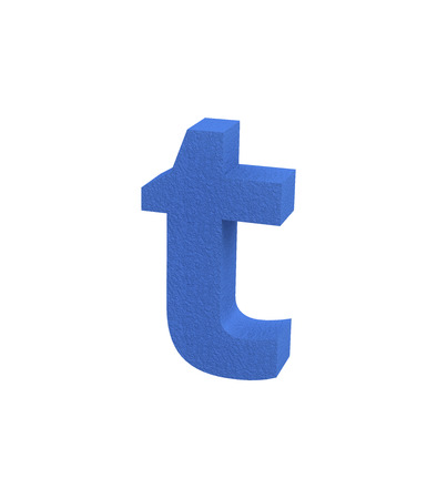 3D rendering  Font Plastic large spark erosion blue lowercase tの写真素材