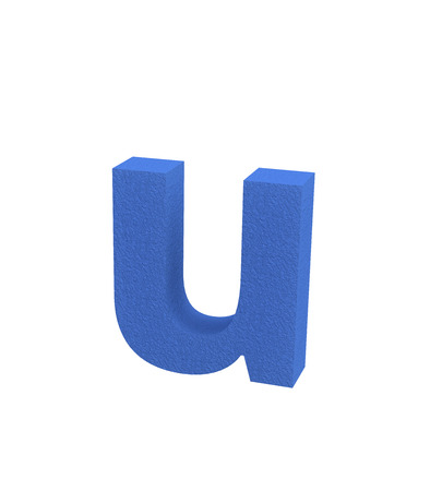 3D rendering  Font Plastic large spark erosion blue lowercase uの写真素材