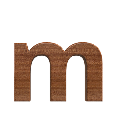 3D rendering Font Polished mahogany lowercase mの写真素材