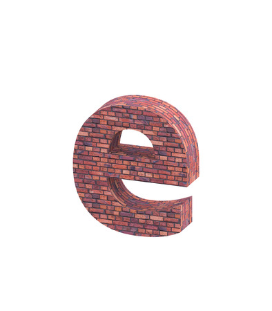 3D rendering Font Stone old english brick lowercase eの写真素材