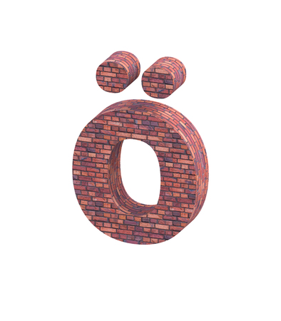 3D rendering Font Stone old english brick special character ALT0246の写真素材